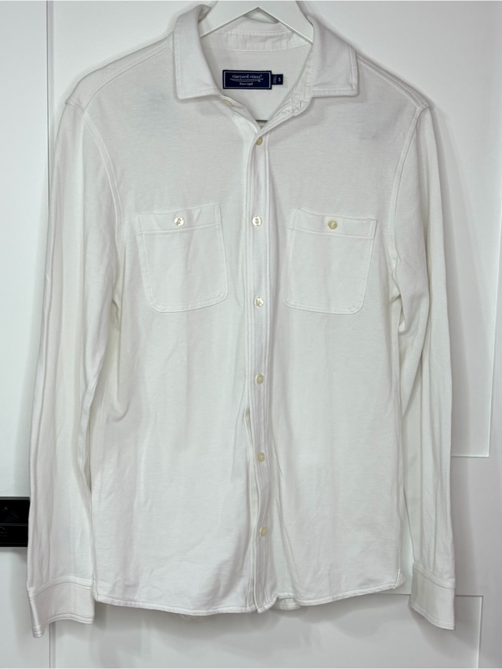 Vineyard Vines White Stretch Cotton Button Down Shirt Womens Small